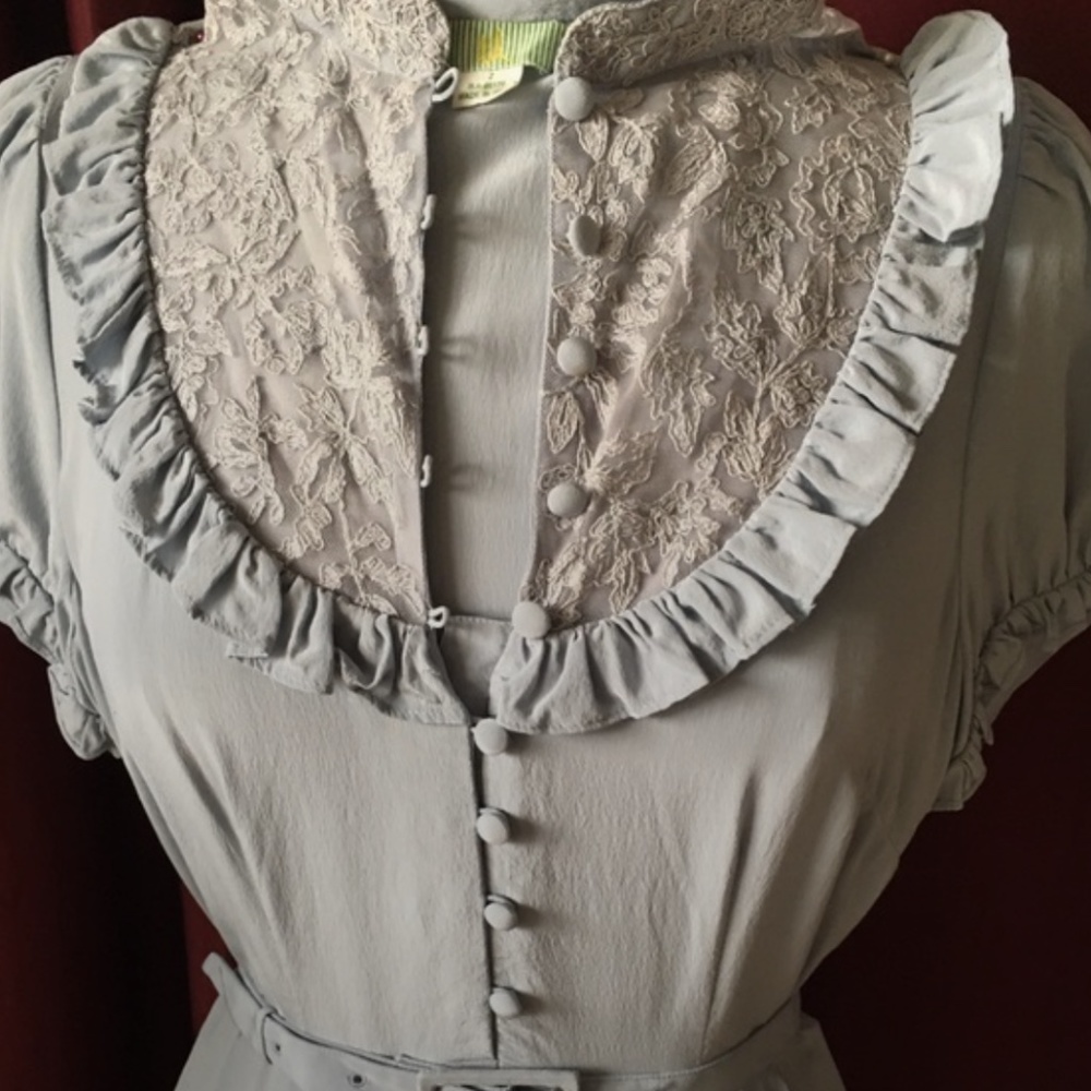 Anthropologie (Lil) Victorian Lace Silk Dress - Picture 2 of 6